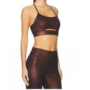 Beach Riot Isla Racerback Top Java Glimmer Metallic Activewear‎ Tank Sz M/XS NWT